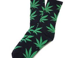 socks with weed leaves on them