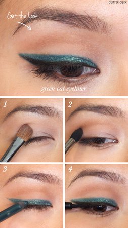 New Makeup with Makeup Tutorials for Green Eyes with Makeup Tutorial: Emerald Green Cat Eye Liner | Glitter Geek 14150 | mamiskincare.net