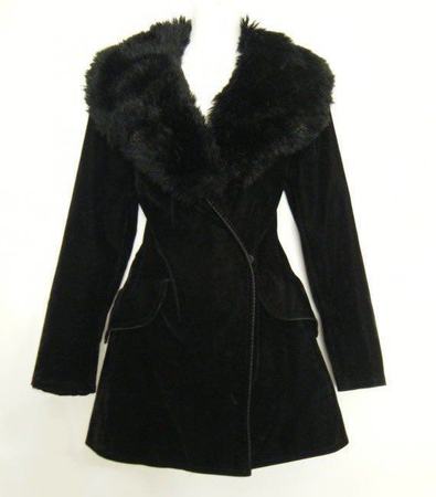 black fuzzy coat