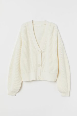 Rib-knit Cardigan - Cream - Ladies | H&M CA