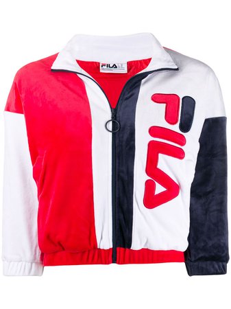 Fila Velvet Logo zip-up Sweatshirt - Farfetch