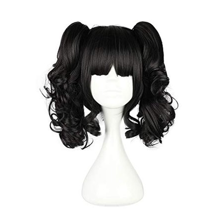 Amazon.com: Mcoser 13" Multi-color Lolita short Straight Clip on Ponytails Cosplay Wig (Black): Clothing