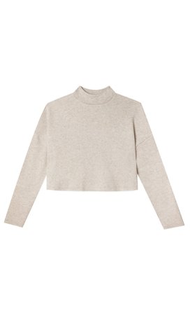 High-neck cropped sweater - Women's Just in | Stradivarius United States nude