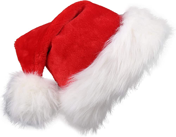 CCINEE Christmas Santa Hat for Adults Velvet Xmas Hat Holiday Home Decoration $10