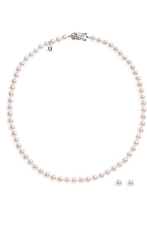 Cultured Pearl Necklace & Stud Earring Set