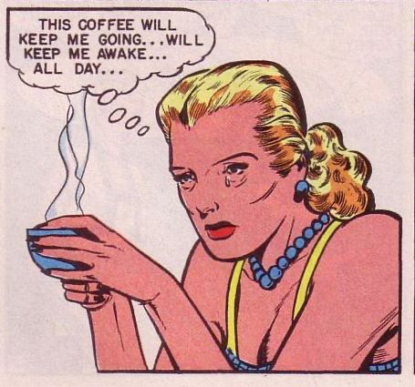 retro coffee love comic strip
