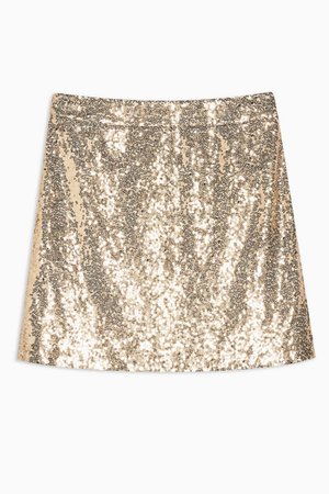 Gold Sequin Mini Skirt | Topshop