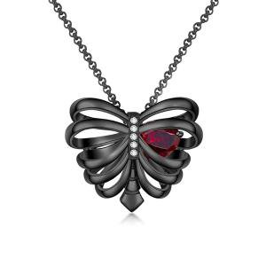 Anatomical Heart Necklace Black Pendant Gothic Jewelry-VANCARO