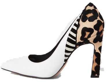 river island white animal print spliced heel court shoes
