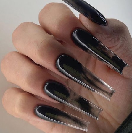 black ombré nails
