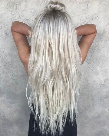 long ice blonde hair