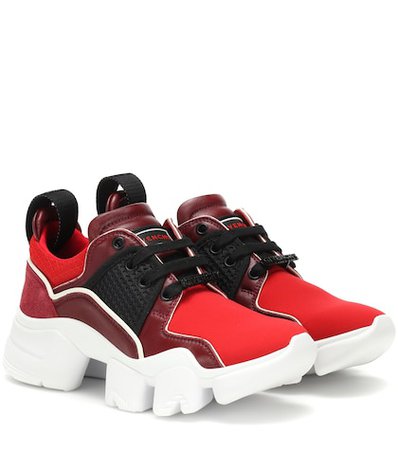 Low Jaw leather-trimmed sneakers