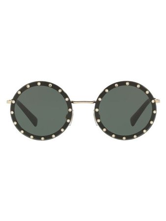 Valentino Eyewear Óculos De Sol Arredondado - Farfetch