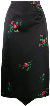 rose print pencil skirt