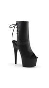 7 Inch Lace Up Peep Toe Bootie, High Rise Platform Bootie Heel, Open Toe Platform Ankle Boot