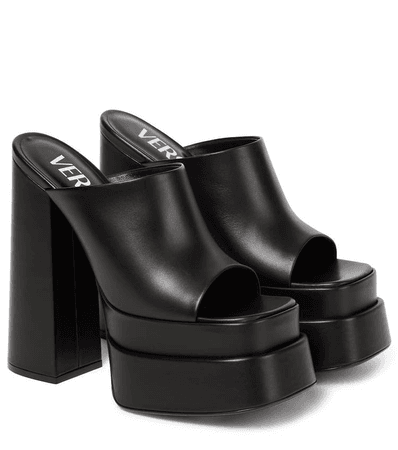 leather platform sandals from Versace