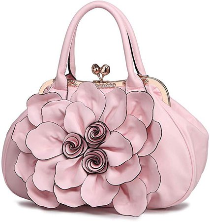 SUNROLAN Women's Handbags 3D Flower Seris Evening Bags PU Leather Rhinestone Crossbody Bag with Detachable Strap Pink: Handbags: Amazon.com