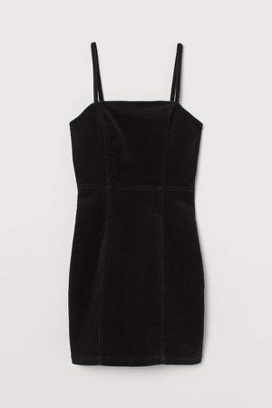 Fitted Cotton Dress - Black