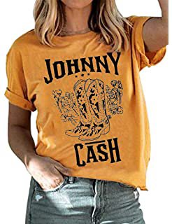 Amazon.com: Johnny Cash 'Ring of Fire' (Navy/Red) Burnout T-Shirt (Large): Clothing
