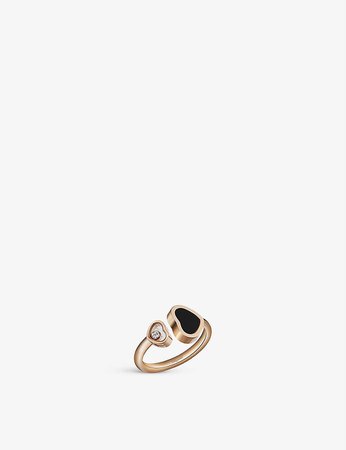 CHOPARD - Happy Hearts 18ct rose-gold and 0.05ct diamond ring | Selfridges.com