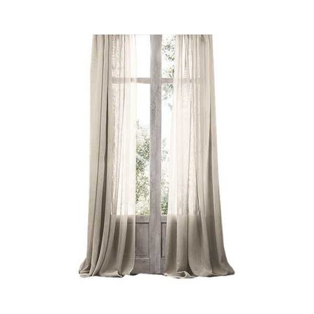 OPEN WEAVE SHEER LINEN DRAPERY, Sand ❤ liked on Polyvore featuring home, home decor, window treatments, curtains, windows, sheer curtains, textured… | Polyvore…