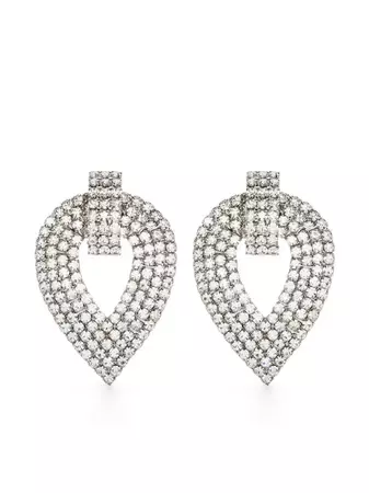Alessandra Rich crystal-embellished Drop clip-on Earrings - Farfetch