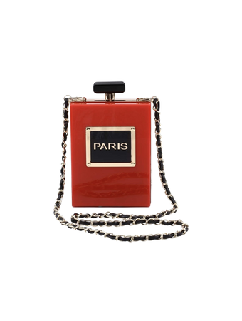 Red “Paris” Perfume Bottle Purse