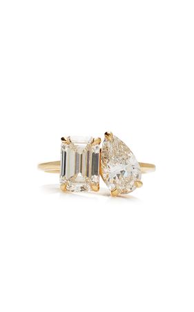 Toi Et Moi 18k Yellow Gold Diamond Ring By Vrai | Moda Operandi