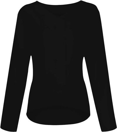 Women Tops Dressy Casaul Trendy Shirt Long Sleeve V Neck Pullover Loose Fit Solid Color Elegant Blouse Tunic at Amazon Women’s Clothing store