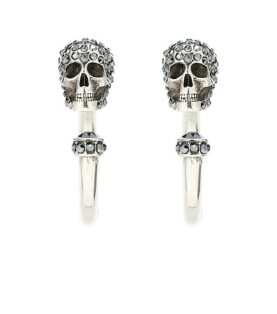 Skull hoop earrings