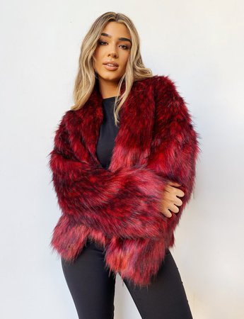 Buy Our Kandiss Fur Jacket in Red Online Today! - Tiger Mist