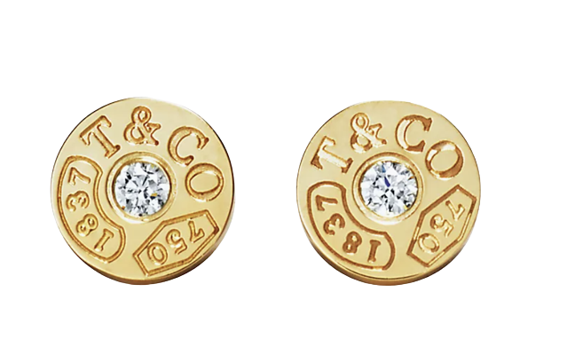Tiffany & Co. 1837® circle earrings in 18k gold with diamonds. | Tiffany & Co.