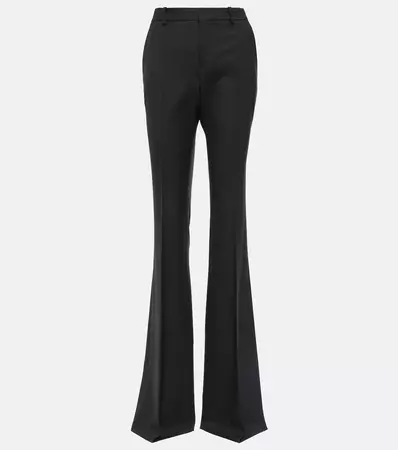 High Rise Flared Wool Suit Pants in Black - Saint Laurent | Mytheresa