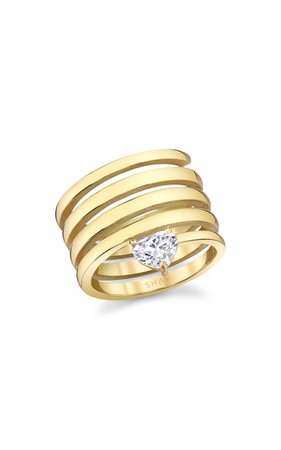 18k Gold Spiral Diamond Heart Ring By Shay | Moda Operandi