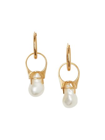 BURBERRY faux -pearl ring earrings