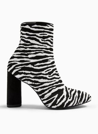 BOBBI Monochrome Knit Stretch Sock Boots | Miss Selfridge