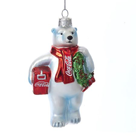Buy Kurt S. Adler Glass Coca Cola Polar Bear Tree Decoration - White | AMARA