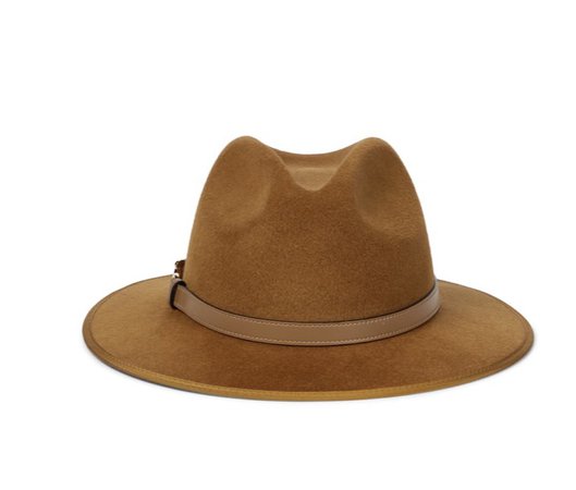 Gucci Leather Trimmed Felt Fedora Hat