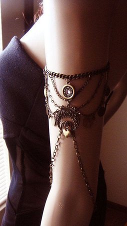 Chain Armlet Shoulder armor, chain shoulder jewelry, Shoulder Piece, Shoulder chain .upper arm chain, body chain