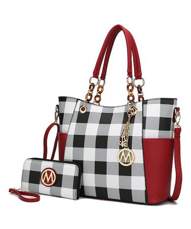 MKF Collection by Mia K. Red Plaid Bonita 2-in-1 Tote | Best Price and Reviews | Zulily