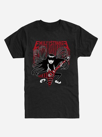 Emily The Strange Guitar Black T-Shirt