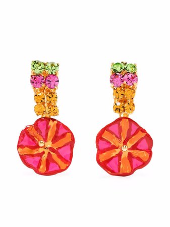 Marni flower pendant earrings