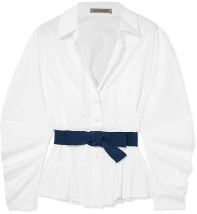 Silvia Tcherassi - Fabrizia Belted Cotton-poplin Shirt - White