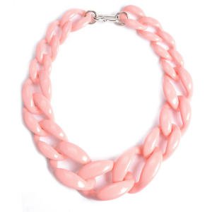 chunky chain light pink necklace