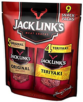 Jack Link’s Beef Jerky Variety Pack Includes Original and Teriyaki Beef Jerky, Good Source of Protein, 96% Fat Free, No Added MSG, (9 Count of 1.25 oz Bags) 11.25 oz: Amazon.com: Grocery & Gourmet Food
