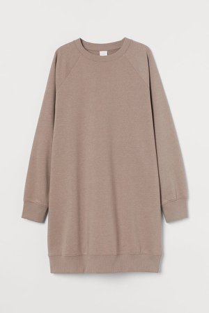 Sweatshirt Dress - Brown