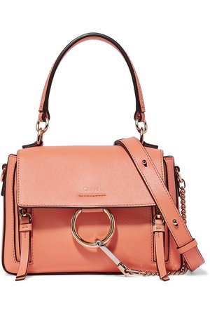 Faye Day mini textured-leather shoulder bag pink