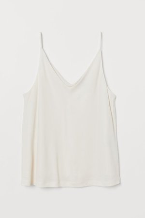V-neck Camisole Top - Natural white - Ladies | H&M US
