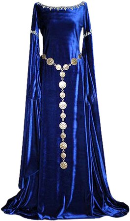 Medieval dress blue slim