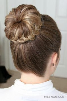 braided bun hair
